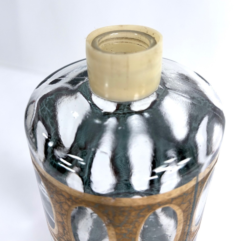 Vintage Culver Pisa Decanter 22-karat Gold Gold Crackle Oval Cutout Barware - Picture 8 of 8
